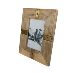 5X7 Inch Brass Metal Strap Picture Frame With Wood, MDF & Glass By Foreside Home & Garden -Home Improvement Store GUEST 00469f74 b5ae 40d1 803f b2091160c65f