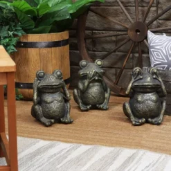 Sunnydaze Decor Sunnydaze 14" Indoor/Outdoor 3 Wise Frogs Statue Trio Set - Hear No Evil, See No Evil, Speak No Evil -Home Improvement Store GUEST 026bd65c 9d6e 43d4 bf12 810e36326a4e