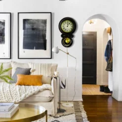 Bedford Clock Collection 16.5 Inch Contemporary Round Wall Clock With Pendulum -Home Improvement Store GUEST 02ca028b 4aac 43b8 8df9 31f6cb918afd