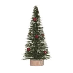 Transpac Artificial 10.24 In. Green Christmas Bottle Brush Tree With Ornaments