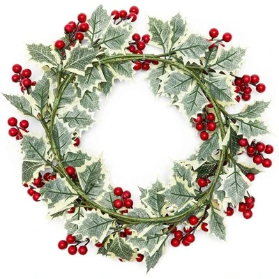 Farmlyn Creek Artificial Christmas Wreath With Holly Berries For Door Decoration (15.7 In) 3 Farmlyn Creek Artificial Christmas Wreath With Holly Berries For Door Decoration (15.7 In) - Image 3