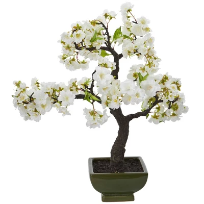 Nearly Natural 20-in Cherry Blossom Bonsai Artificial Tree 1 Nearly Natural 20-in Cherry Blossom Bonsai Artificial Tree