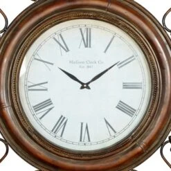 Metal Fleur De Lis Wall Clock Brown - Olivia & May -Home Improvement Store GUEST 07b59762 04f7 4f59 847e 8e7ea3da5194