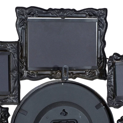 Metal 8 Photo Openings Wall Clock Green - Olivia & May 18 Metal 8 Photo Openings Wall Clock Green - Olivia & May - Image 18