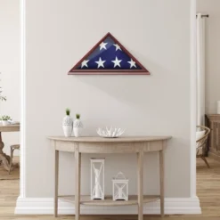 Reminded Memorial Veteran American Flag Display Case - Solid Wood Cherry Finish -Home Improvement Store GUEST 0c85361c 5b4c 48d9 ad49 5f1477050cc9