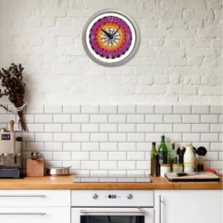 14.5" Artist Series Amy Diener Warm Decorative Clock Silver - The Chicago Lighthouse