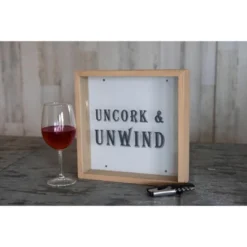 "Uncork & Unwind" Wooden Cork Holder Shadow Box - Foreside Home & Garden -Home Improvement Store GUEST 0eda6a5c 3ab3 45ee 9f75 cbaaf9b7f20b