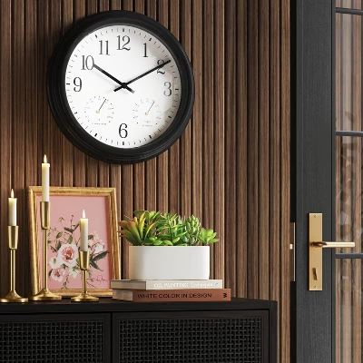 16" Outdoor Wall Clock Charcoal Gray - Threshold™ 1 16" Outdoor Wall Clock Charcoal Gray - Threshold™