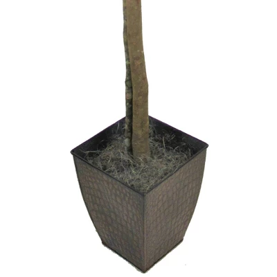 6' Artificial Ficus Tree In Embossed Metal Base (Square) – LCG Florals 2 6' Artificial Ficus Tree In Embossed Metal Base (Square) – LCG Florals - Image 2