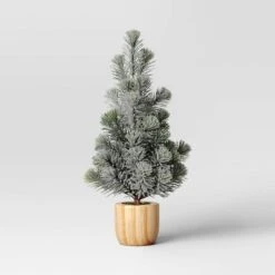 Artificial Plant Snowy Tree In Wood Pot - Threshold™ -Home Improvement Store GUEST 155255c5 6673 4e47 87d9 5e9409ec016b