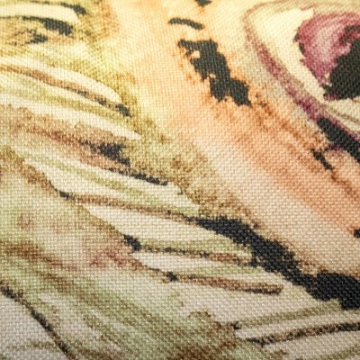 12"x24" Oversized Watercolor Peacock Feather Print Faux Linen Front With Velvet Back And Welt Lumbar Throw Pillow Beige - Edie@Home 4 12"x24" Oversized Watercolor Peacock Feather Print Faux Linen Front With Velvet Back And Welt Lumbar Throw Pillow Beige - Edie@Home - Image 4