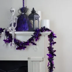 Northlight Black With Purple Bats Halloween Tinsel Garland - 50 Feet, Unlit -Home Improvement Store GUEST 18a269a0 4e99 4b00 b5c2 f7e96057fde4