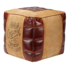 Square Canvas Pouf Brown - Olivia & May -Home Improvement Store GUEST 18b68486 c194 49b7 85e1 3f81c6b6e61c