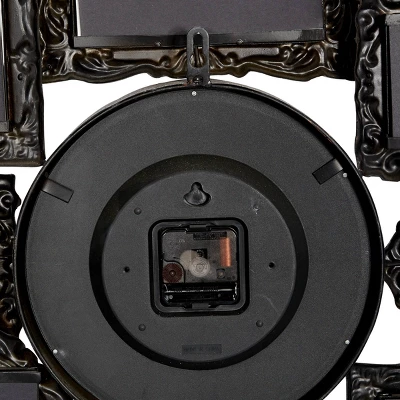 Metal 8 Photo Openings Wall Clock Green - Olivia & May 3 Metal 8 Photo Openings Wall Clock Green - Olivia & May - Image 3