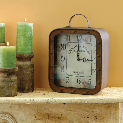 Square Industrial Table Clock - Stonebriar Collection 2 Square Industrial Table Clock - Stonebriar Collection - Image 2