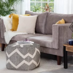 Maplewood Pouf Black/Ivory - Anji Mountain -Home Improvement Store GUEST 1c9b2463 de16 480c 97ed b48f7eee7423