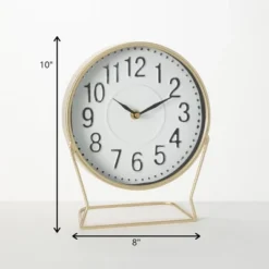 Sullivans Burnished Brass Desk Clock 10"H Gold -Home Improvement Store GUEST 1cc7f313 4c51 42f9 b9fc d61071313524