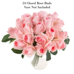 Artificial Rose Bud Bundles ? 24PC Real Touch Fake 11.5-Inch Flowers With Stems For Home Décor, Wedding, Or Bridal/Baby Showers By Pure Garden (Pink) -Home Improvement Store GUEST 1e5b0855 3bf5 4eed bc94 d78ff41dc899