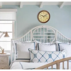 Seiko 12" World Map Wall Clock, Metallic Brown