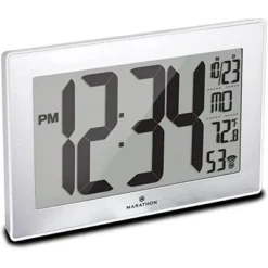 Marathon Atomic 9 Inch Wall Clock Stainless Steel Finish With Stand & 8 Time Zones -Home Improvement Store GUEST 2075b7da 371a 454e 818b 3d0d84b391a9