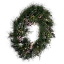 Vickerman 30" Artificial Long Leaf Pine With Seeded Cedar, Eucalyptus Foliage, And Pinecones Wreath -Home Improvement Store GUEST 22e158ba 12b6 4dbd 929c ccc5e2801a5d