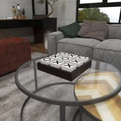 14" Contemporary Wooden Tic Tac Toe Sculpture Black - Olivia & May -Home Improvement Store GUEST 250ebfcf 749d 4d90 8e75 c5f73bedb337