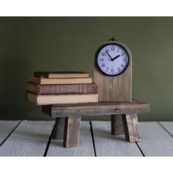 Rustic White Wood Battery Operated Table Clock - Foreside Home & Garden -Home Improvement Store GUEST 286f82d8 d40f 4ea1 b087 f5c77ce91d19
