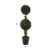 Nature Spring Home Decor Double Ball Artificial Podocarpus Topiary In Sturdy Pot - 36-in