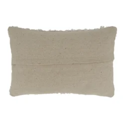 13"x20" Oversize Poly Filled Tufted Lumbar Throw Pillow Ivory - Saro Lifestyle