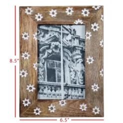 White Flower Pattern 4x6 Inch Wood Decorative Picture Frame - Foreside Home & Garden -Home Improvement Store GUEST 28cda2f3 d230 42ce b732 8901e8447f74