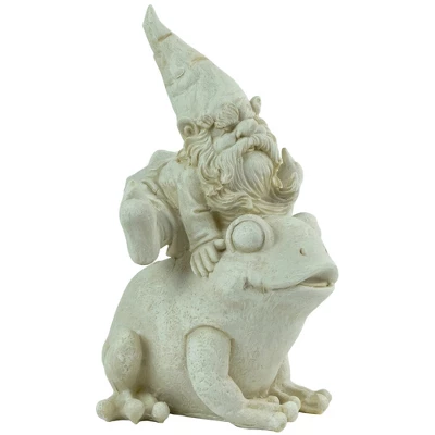 Northlight 9.75" Spring Weathered Frog And Gnome Outdoor Patio Garden Statue - Ivory 2 Northlight 9.75" Spring Weathered Frog And Gnome Outdoor Patio Garden Statue - Ivory - Image 2