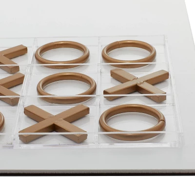 12" Modern Acrylic And Iron Tic Tac Toe Set - Olivia & May 3 12" Modern Acrylic And Iron Tic Tac Toe Set - Olivia & May - Image 3
