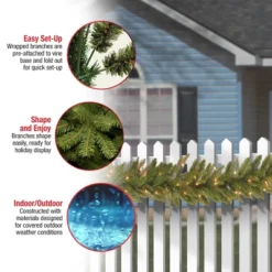 National Tree Company Pre-Lit 'Feel Real' Artificial Christmas Garland, Green, Frasier Grande, White Lights, Plug In, Christmas Collection, 9 Feet -Home Improvement Store GUEST 2b05e4e5 8bde 4913 9ee3 e841a1681486