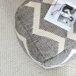 Maplewood Pouf Black/Ivory - Anji Mountain -Home Improvement Store GUEST 2b455196 2552 4a14 80d3 ad888369ab37