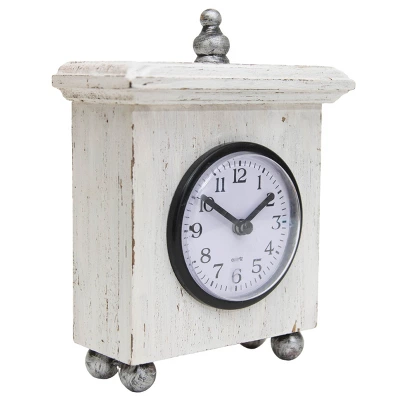 Square White Wood & Plexiglass Tabletop Clock - Foreside Home & Garden 2 Square White Wood & Plexiglass Tabletop Clock - Foreside Home & Garden - Image 2