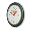 14" X 1.8" Vegetable Garden Green Accent Decorative Wall Clock Black Frame - By Chicago Lighthouse
