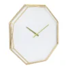 22" Octagon Open Face Wall Clock White/Gold - Stonebriar Collection