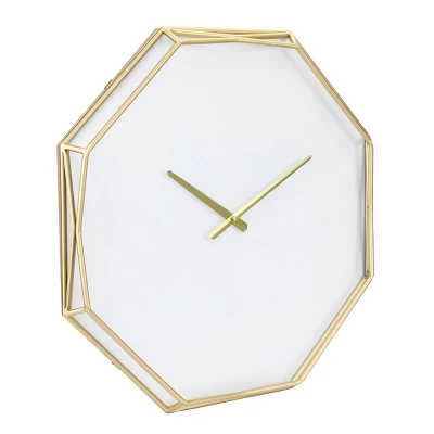 22" Octagon Open Face Wall Clock White/Gold - Stonebriar Collection -Home Improvement Store GUEST 2e4c78de 5d2a 4358 94a0 a597dc1a0f40
