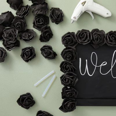 Bright Creations 200 Pack Black Roses Artificial Flowers For Decoration, Small Flower Heads For Arts And Crafts, Stemless Arrangements, 3" 6 Bright Creations 200 Pack Black Roses Artificial Flowers For Decoration, Small Flower Heads For Arts And Crafts, Stemless Arrangements, 3" - Image 6