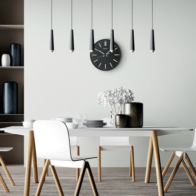 Seiko 12" Landon Black Wall Clock With White Markers 1 Seiko 12" Landon Black Wall Clock With White Markers