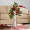 Nearly Natural 25-in Wisteria, Iced Pine And Berries Artificial Arrangement In Glass Vase
