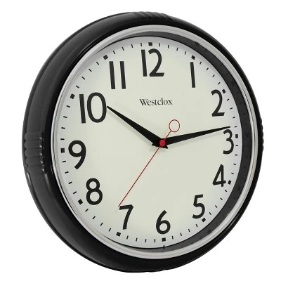 12" Wall Clock With High Bezel Black - Westclox Wall Clocks - Westclox 2 12" Wall Clock With High Bezel Black - Westclox Wall Clocks - Westclox - Image 2