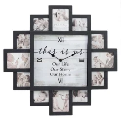 Farmhouse Shabby Chic 'This Is Us' Picture Frame Collage Wall Clock Black - American Art Decor -Home Improvement Store GUEST 31b1cfd3 d6de 49c2 aac9 852354b49c11