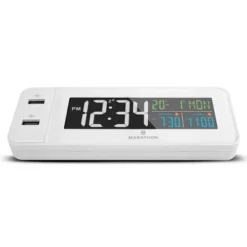 Marathon Hotel Collection LED Colour Display Fast Dual USB Charging Alarm Clock -Home Improvement Store GUEST 342c3da5 6d88 4f1c b0cc 311bac8b164d