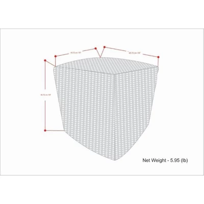 Isadora Square Woven PET Polyester Pouf Cream/Natural - WyndenHall 6 Isadora Square Woven PET Polyester Pouf Cream/Natural - WyndenHall - Image 6