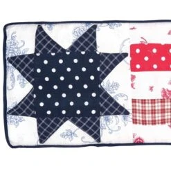 Gallerie II Quilted Star July 4th 10" X 24" Throw Pillow
