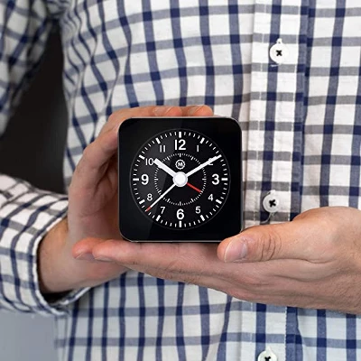 Marathon Mini Non-Ticking Analog Alarm Clock With Auto Back Light And Snooze Function 4 Marathon Mini Non-Ticking Analog Alarm Clock With Auto Back Light And Snooze Function - Image 4