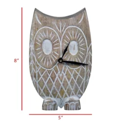 Handcarved White Wood Battery Operated Owl Table Clock - Foreside Home & Garden -Home Improvement Store GUEST 39642bc1 fc5f 4396 9720 119b07f2bbe7