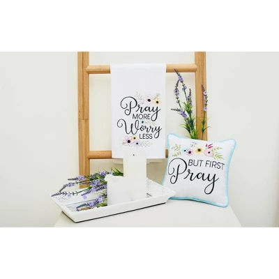 C&F Home 10" X 10" But First Pray Embroidered Throw Pillow 2 C&F Home 10" X 10" But First Pray Embroidered Throw Pillow - Image 2