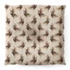 Iveta Abolina Terracotta Cranes Cream Square Floor Pillow - Deny Desings